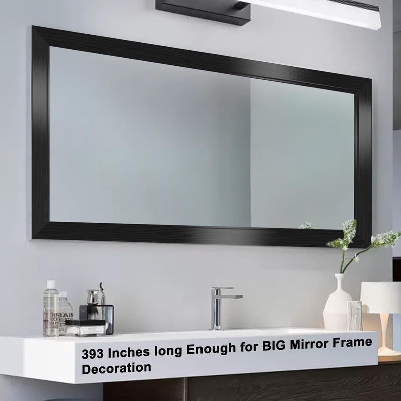 Alened Black Mirror Frame Border Peel and Stick Wallpaper, Mirror Tape Border Trim Removable Waterproor Wall Decor, Self Adhesive Bathroom Sticker 2" x 393" - Image 4